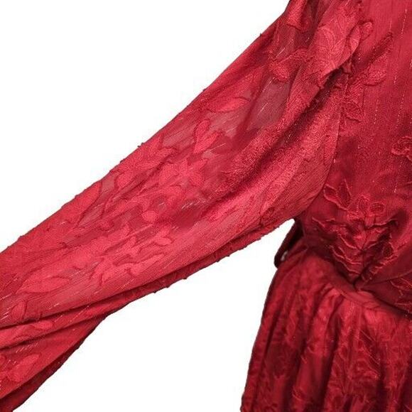 Maia Dress Women’s 12 Sheer Overlay with Burnout Velvet Metallic Thread Holiday - Picture 5 of 10